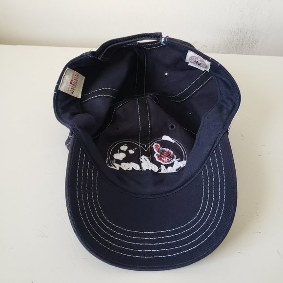 Cleveland Indians Hat Cap Strap Back Blue 47 Youth Kids Chief Wahoo Heart - Picture 7 of 11